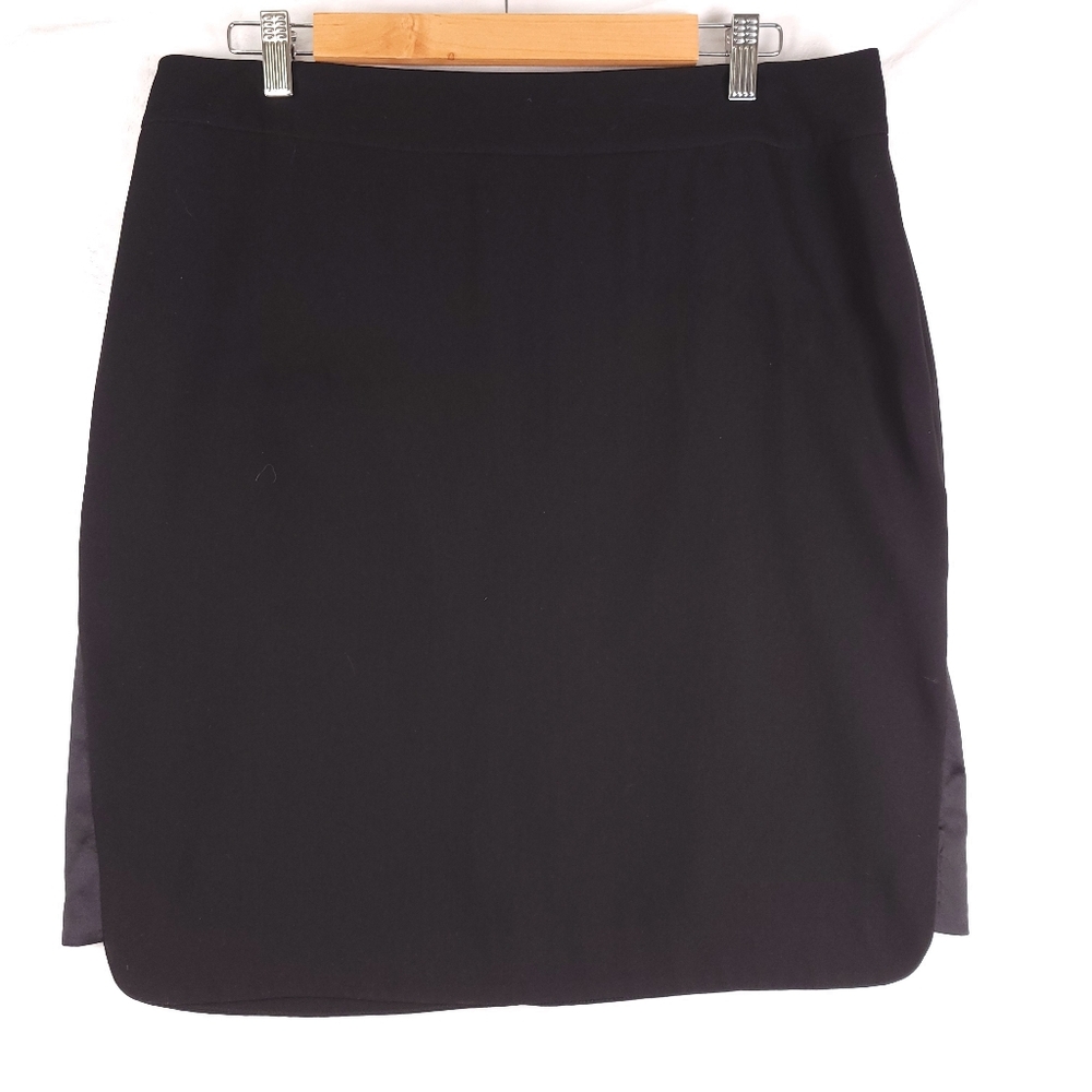 Eileen Fisher Black Silk Blend Lined Skirt M